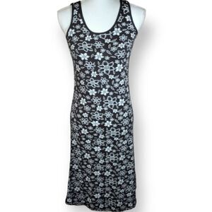BANANA SHIP BLACK & WHITE FLORAL DRESS SZ.S/M EUC